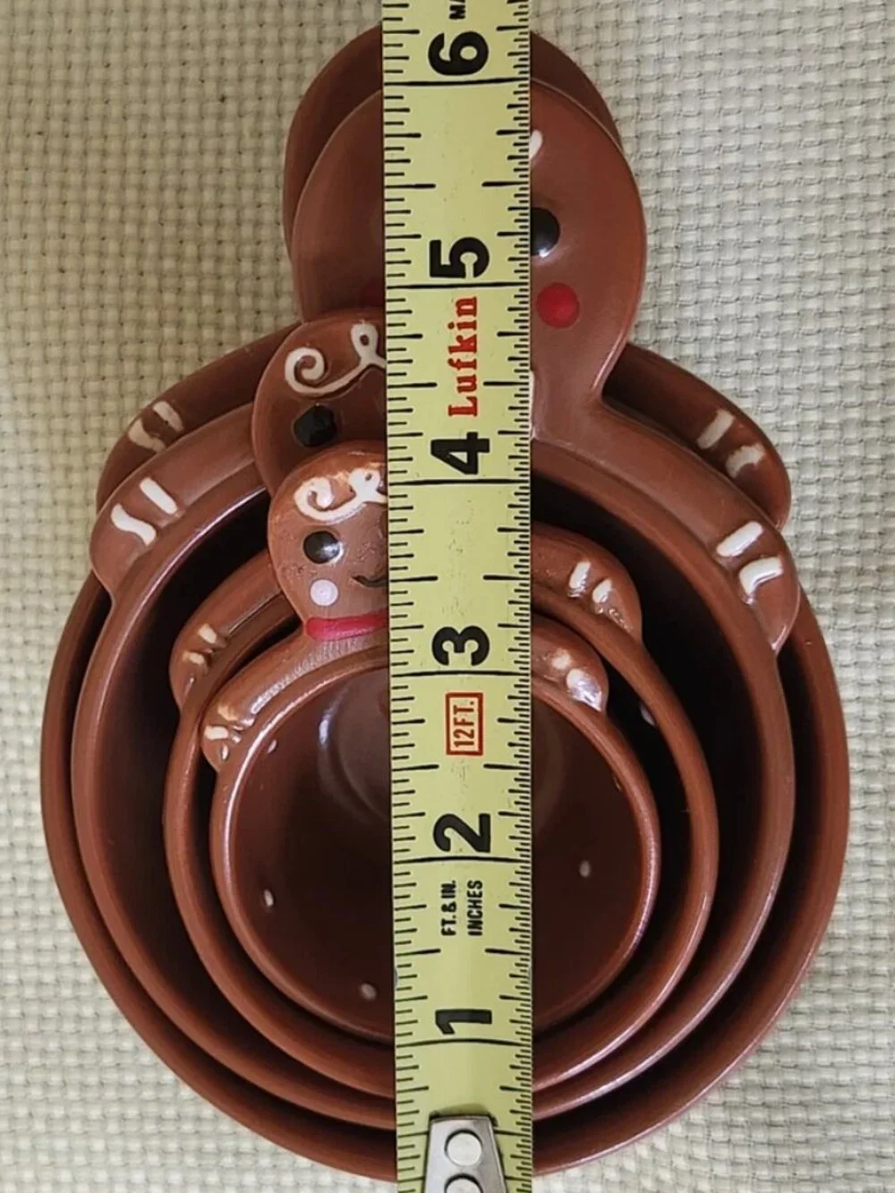Target Gingerbread Man Ceramic Measuring Cups Set of 4 Christmas Holiday Baking